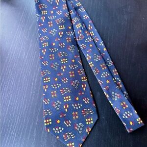 Salvatore Ferragamo Navy Silk Tie - Whimsical Floral Pattern